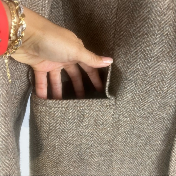 Vintage Claridge Wool Herringbone Elbow Patch Sports Coat  Classic Brown - Picture 7 of 17